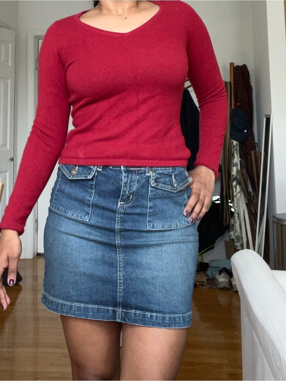 Axcess Liz Claiborne vintage denim jean mini skirt 6